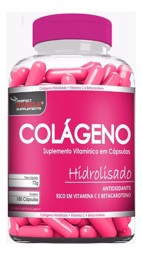Colágeno Hidrolisado C/ Betacaroteno + Vit C 100caps Perfect