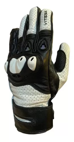 Guantes Moto Hombre Vitese Monza Corto Cuero Negro