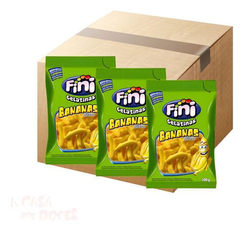 Gelatinas Fini Bananas Doces 500g Kit 3 Pacotes