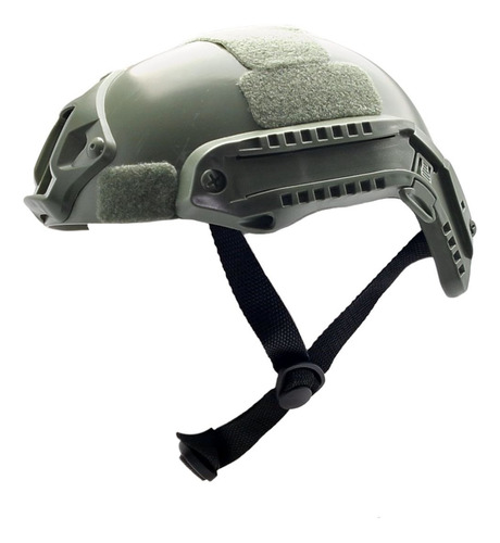 Casco Táctico Militar Con Lampara Recargable Para Niño Verde Lampara Y 3 Parches