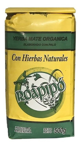 Yerba Mate Roapipo Con Hierbas, 100% Orgánica. 500 Gs