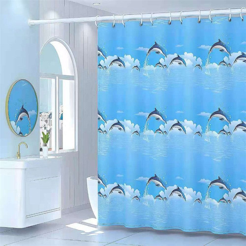 Cortina De Ducha Peva De 180 X 180 Cm Con Diseños Estampados