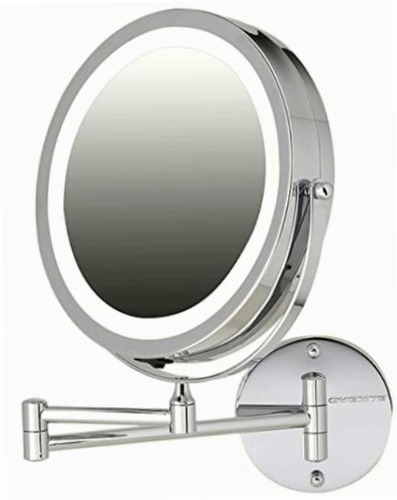 Ovente Lighted Wall Mount Makeup Mirror 7 1x7x Color Del Marco Cromado