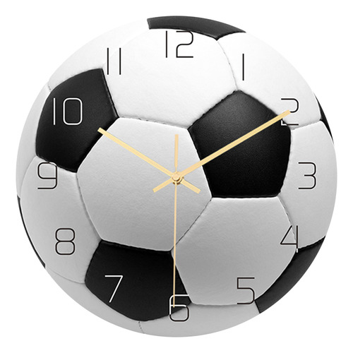 Reloj De Pared Con Diseño De Fútbol, Movimiento Mudo, Decora