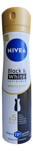 Pack X3 Desodorante Nivea Black White Invisible Efecto Satin