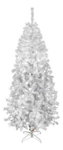 Arbol De Navidad Pino Vermont Blanco C/luces Led De 220cm