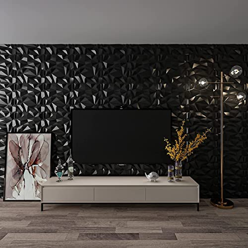 Panel De Pared De Diamante 3d De Pvc Juego Mate Negro, ...