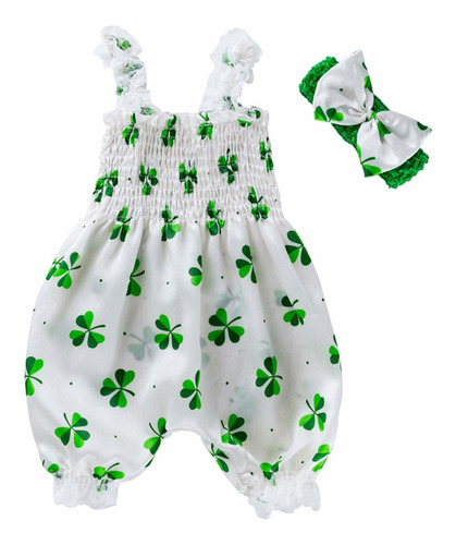 Traje Para Bebé Niña De San Patricio De Cuatro Hojas De T.