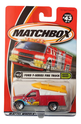 Camioneta Ford Rescate Agua Mar Bomberos Con Lancha Matchbox