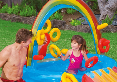 Play Center Pileta Niños Inflable Intex Rainbow 297x193x135