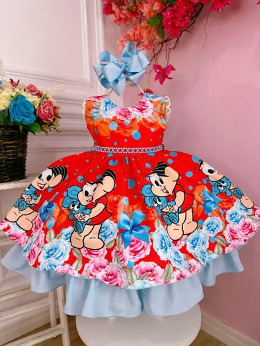 Vestido vermelho infantil monica sales