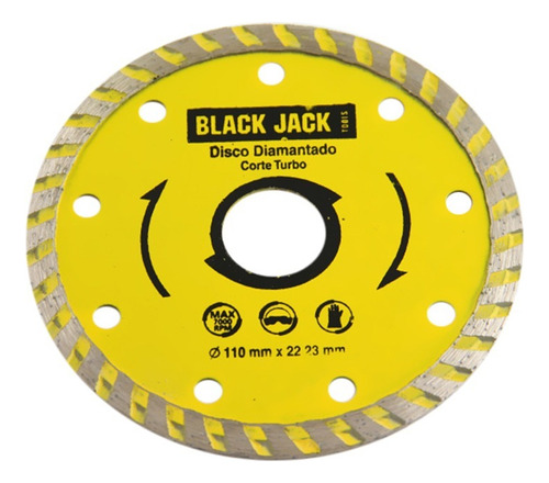 Disco Diamantado Para Corte Tubo 110 Mm - Black Jack