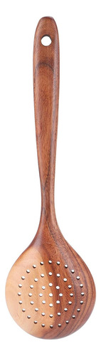 Cuchara De Colador De Madera, Cuchara Ranurada De Mango Larg
