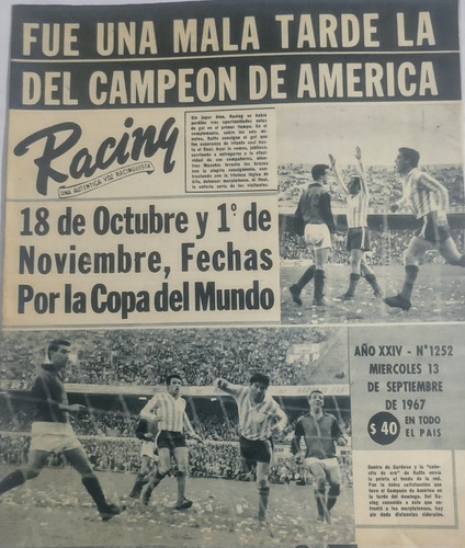 Revista Racing 1252 Racing 1 San Lorenzo Mar Del Plata 1