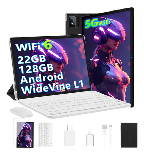 Tablet 10.1 22gb+128gb 8core Android 14 Con Teclado Raton 5g