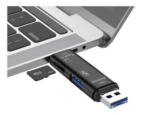 Imagen 2 de 6 de Lector Memorias 5 En 1 Type C/ Usb /micro/tf