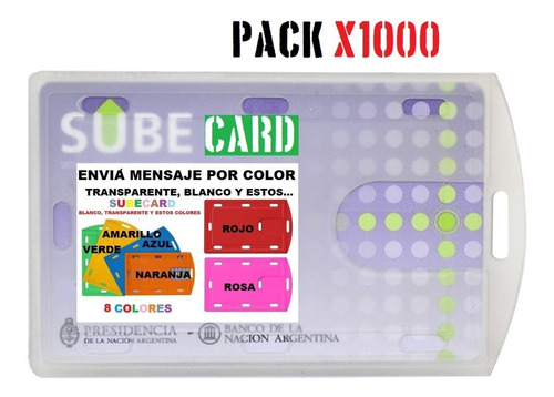 Porta Sube Card Credencial Cubre Tarjeta Pack X1000 V.crespo