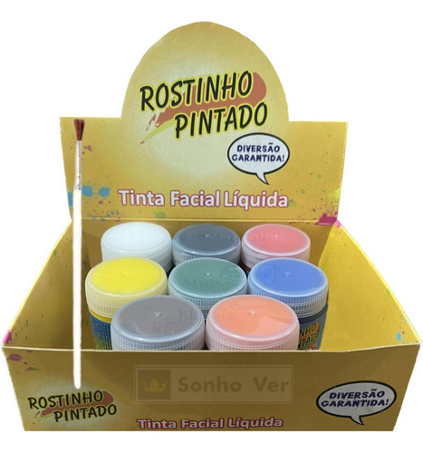 Kit Tinta Facial Rostinho Pintado + Pincel