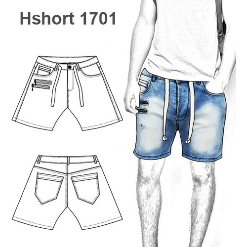 Molde, Patrón Short Con Cordon Hombre