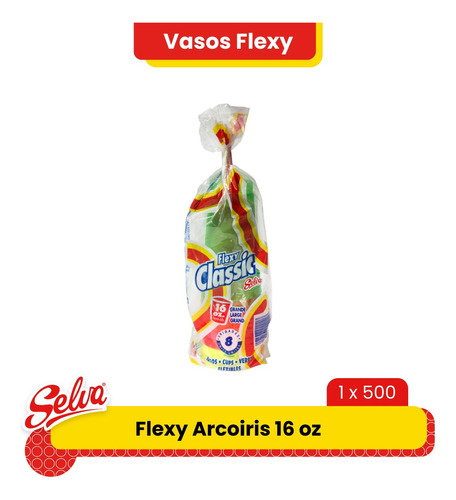 Vaso Flexy Arcoíris 16 Oz