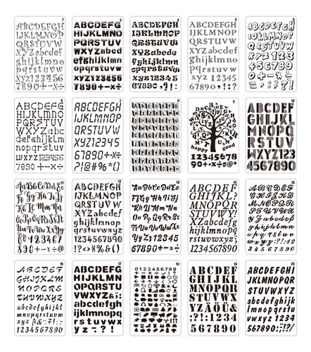 Kit De Plantillas De Números Con Letras Transparentes De Plá