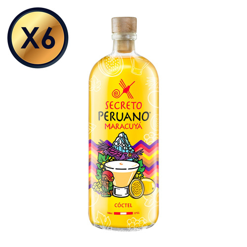 Secreto Peruano Sour Maracuya 700cc - Pack 6 Botellas