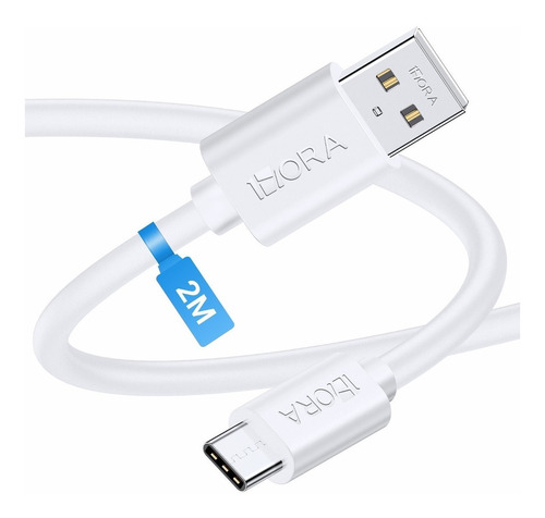 Cable usb 2.0 1Hora CAB185 blanco con entrada USB salida USB Tipo C