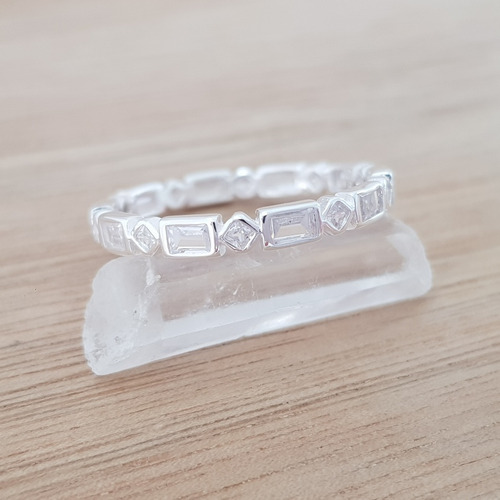 Anillo Viene Sin Fin Cubic Baguette Plata 925 