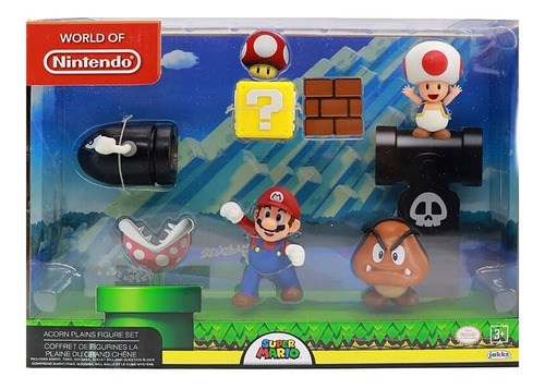 Figura De Acción Mario Acorn Plains C/ 5 Personajes Honguito