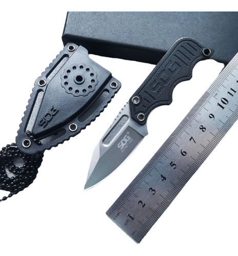 Navaja Tactica Cuchillo Collar Edc Autodefensa + Funda 