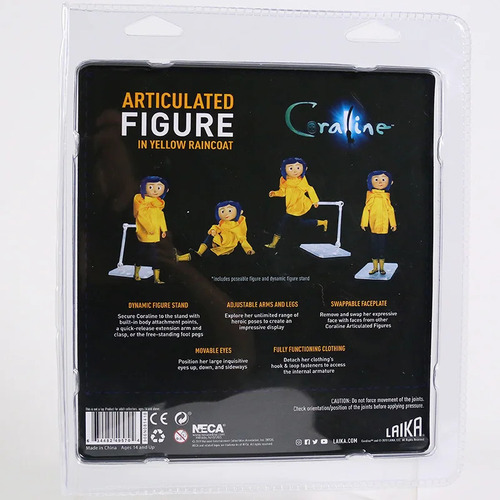 Ff Muñeca De Acción De Pvc Con Estampado De Coraline In