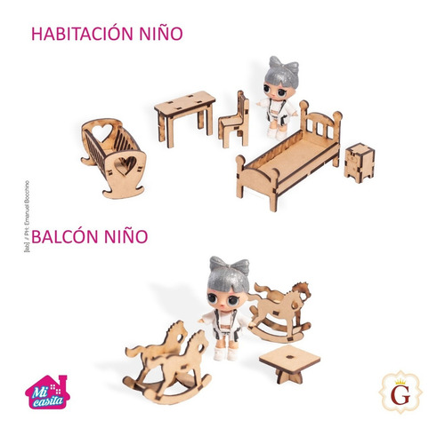 Casita Casa De Muñecas Lolita En Fibro Fácil Con Muebles