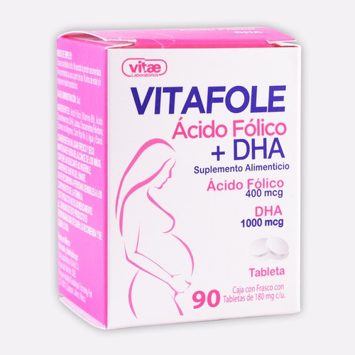 Vitafole / Acido Fólico + Dha / Frasco C/90 Tabs Vitae