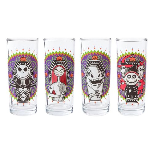 Set De 4 Vasos De Tumbler De Pesadilla Antes De Navidad...