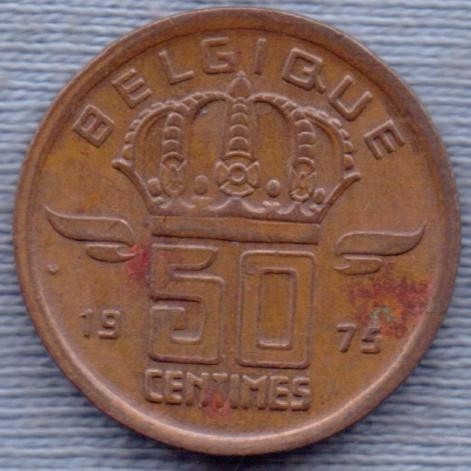 Belgica 50 Centimes 1975 * Leyenda En Frances * Minero *