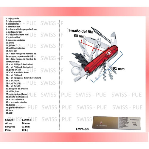 Imagen 2 de 3 de Navaja Cyber Tool Lite 36 Usos, Victorinox (1.7925.t)