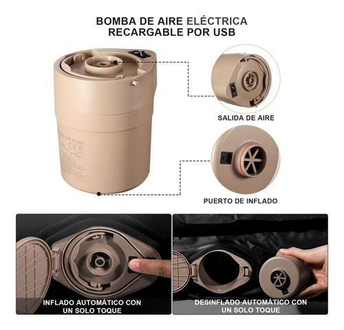 Colchón De Aire Individual Inflable Con Bomba Y Almohada