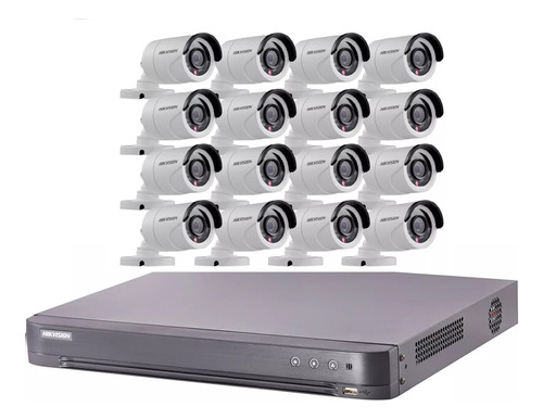 Kit Seguridad Hikvision Full Hd  Dvr 16ch+16 Camaras 2mp