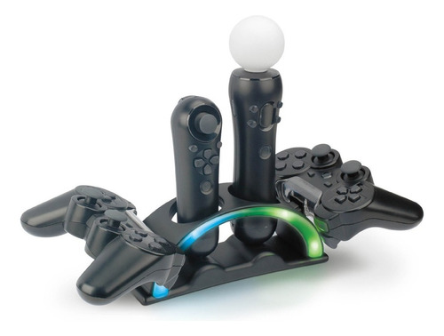 Cargador Para Cargar 2 Sony Dualshock 3 Y 2 Ps3 Move Simultaneamente - 220v Directo Color Negro