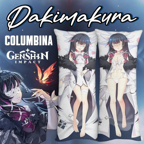 Dakimakura Columbina 150 X 50cm Genshin Impact  Con Relleno 