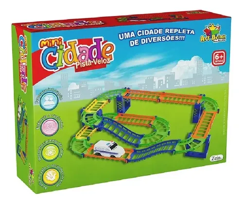 Brinquedo Pista Veloz Mini Cidade 69 Peças Elevação Colorida
