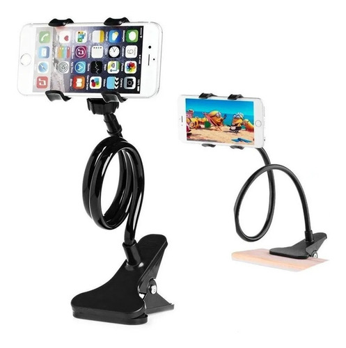 Imagen 2 de 9 de Soporte Con Brazo Flexible Para Celular Y Pinza Broche 360