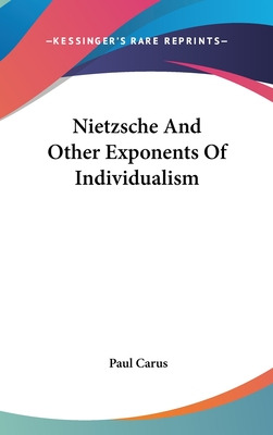 Libro Nietzsche And Other Exponents Of Individualism - Ca...