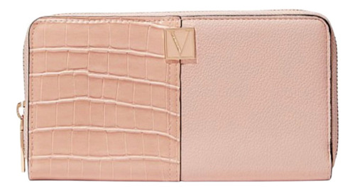 Cartera Monedero Victoria's Secret Original Rosa Claro Rayas