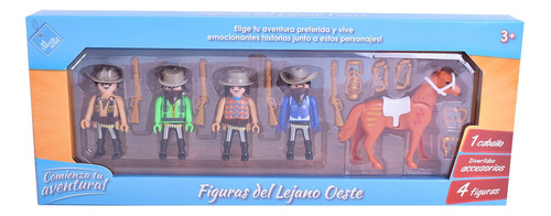 Muñecos Articulados X4 Indian Cowboys Más Caballo