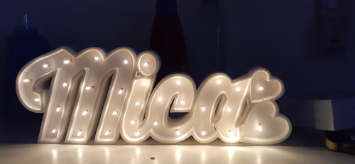 2 Letras Números Iluminados Tunombre 25 Cm Polyfan