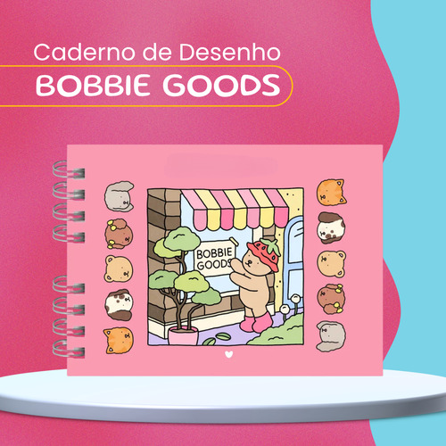 Livrinho De Colorir Bobbie Goods 50 Páginas Bob Gods Capa Dura Rosa Livro De Pintar Caderno De Colorir