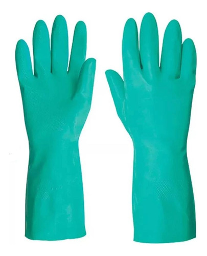 Guantes Nitrilo Flocado Verde (par)