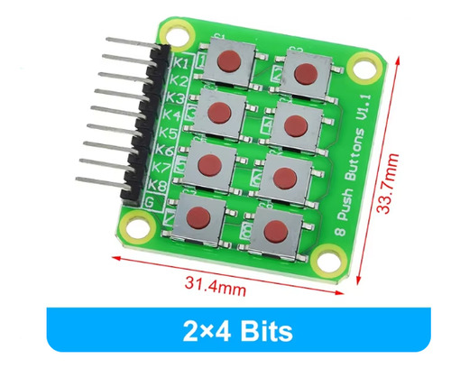 Microinterruptor Para Arduino, 2x4, C07-14, Boton 2 Unidades