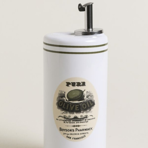 Aceitera De Porcelana Blanca Con Logo